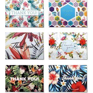 (48pcs) Thank You Cards Set, Includes Blank Cards & Envelopes with Stickers, 4x6